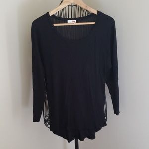 LNA Black Rayon Long Sleeve Top Small Made in USA